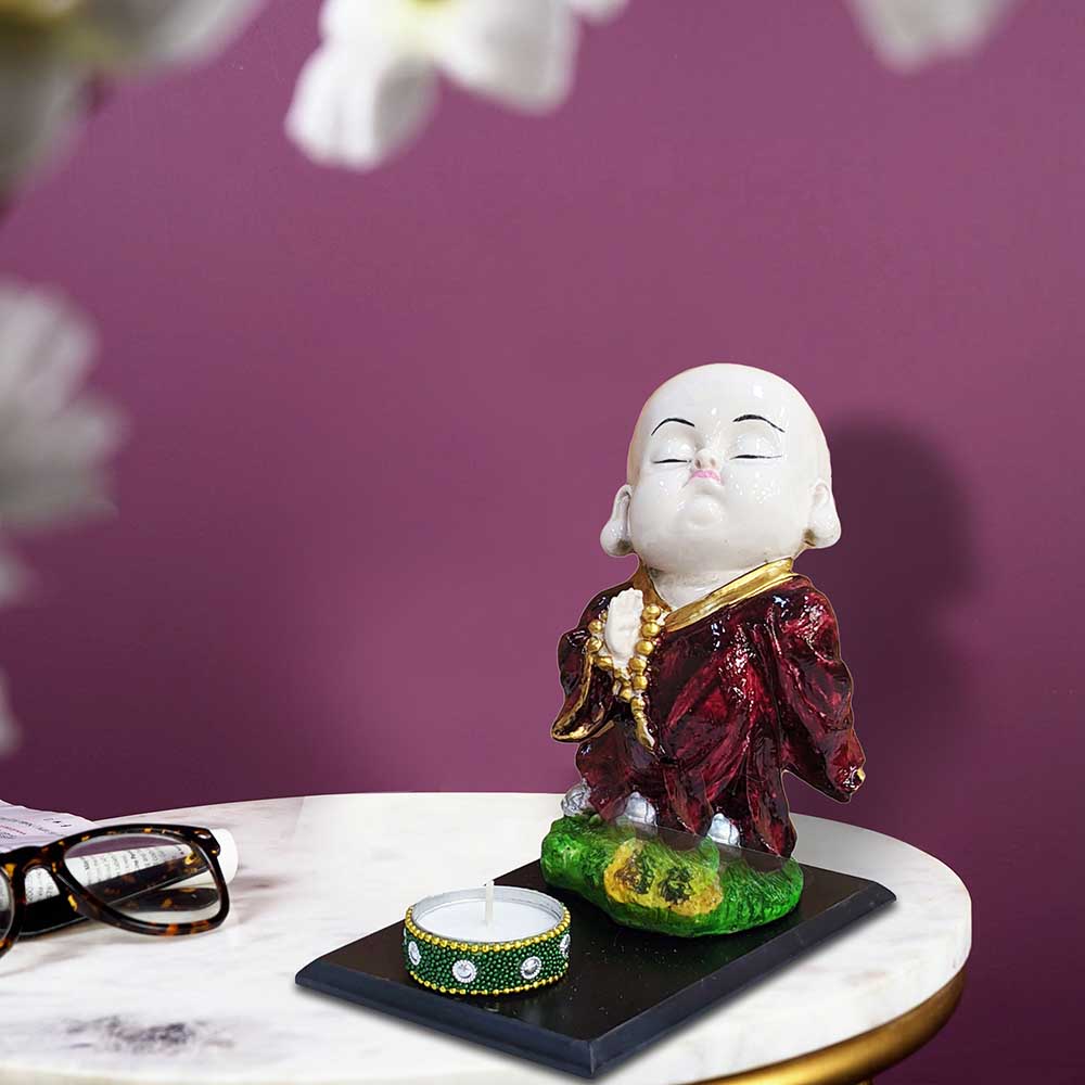 Baby Monk Buddha Showpiece With Platform